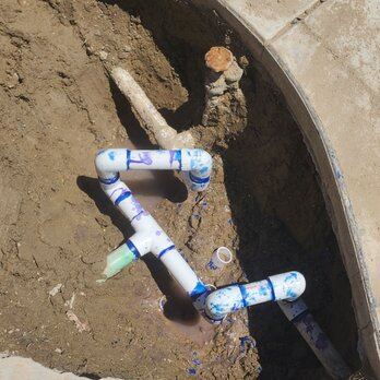 New line installed in an open excavation